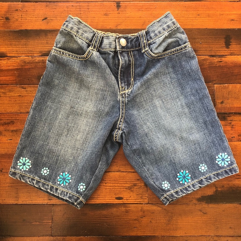 Gymboree Girl’s Flower Embellished Denim Shorts